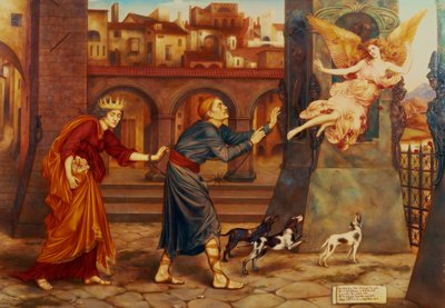 Blindness and Cupidity Chasing Joy from the City, 1897 by Evelyn De Morgan